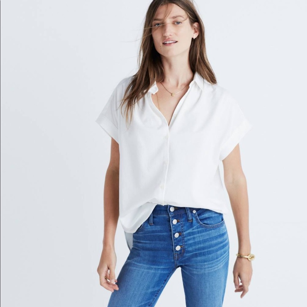 White Madewell short sleeve blouse
